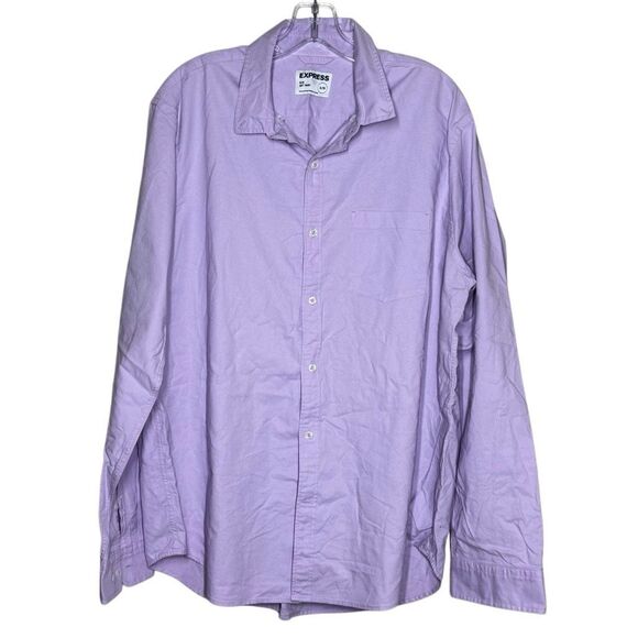 EXPRESS Purple Long Sleeve Slim Fit Dress Shirt Size XL Button Down Pocket - Picture 1 of 9